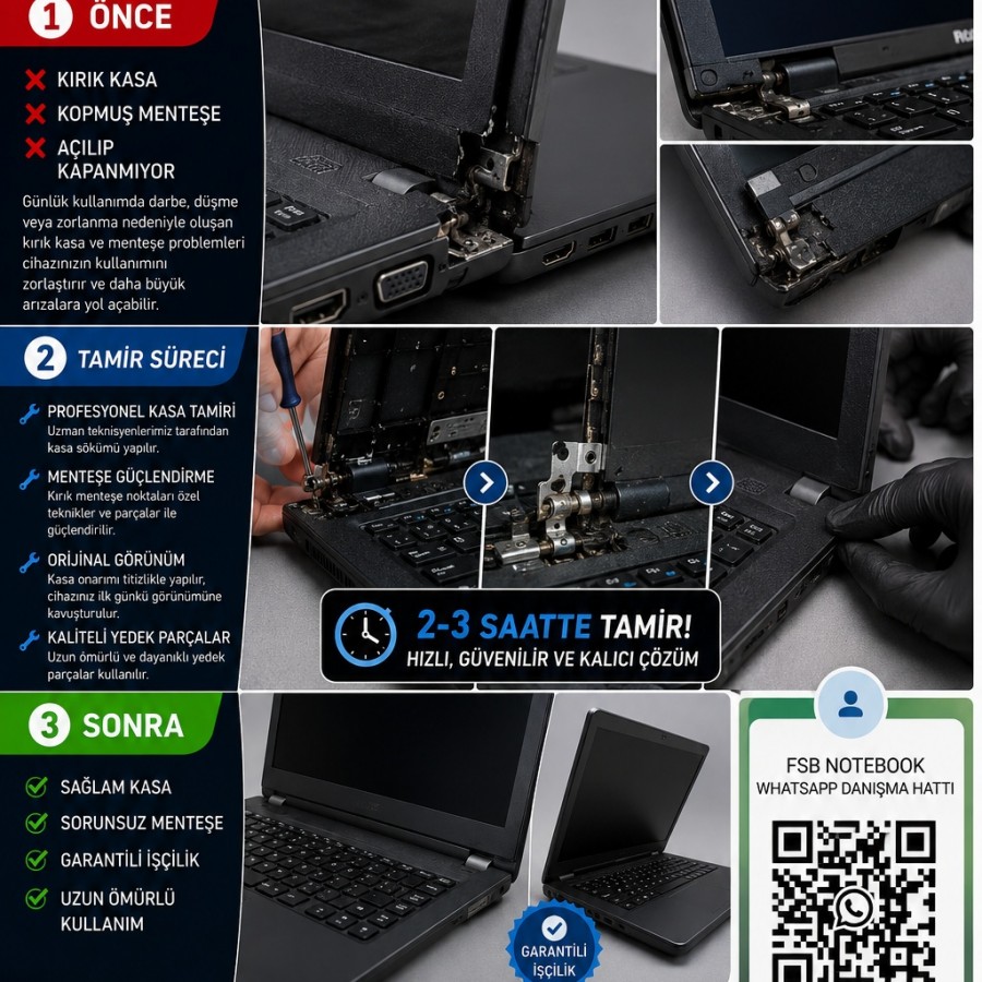 LAPTOP KASA MENTEŞE TAMİRİ