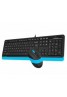 A4 TECH F1010 Q USB MAVİ TR MM KLAVYE+OPTİK MOUSE