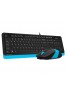 A4 TECH F1010 Q USB MAVİ TR MM KLAVYE+OPTİK MOUSE