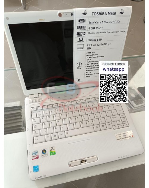 Toshiba Portege M800 İntel Core 2 Duo 128 GB SSD 2. el Notebook