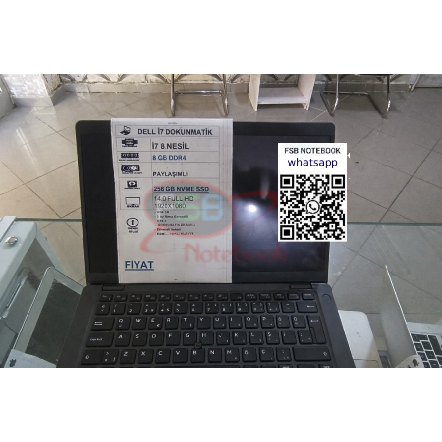 Dell  İ7 8.NESİL İŞLEMCİLİ DOKUNMATİK  EKRANLI 2.EL LAPTOP 