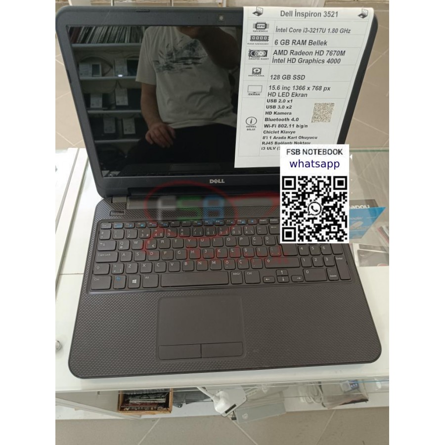 Dell Inspiron 3521 i3 CPU 6 GB RAM 128 GB SSD 2. el Notebook