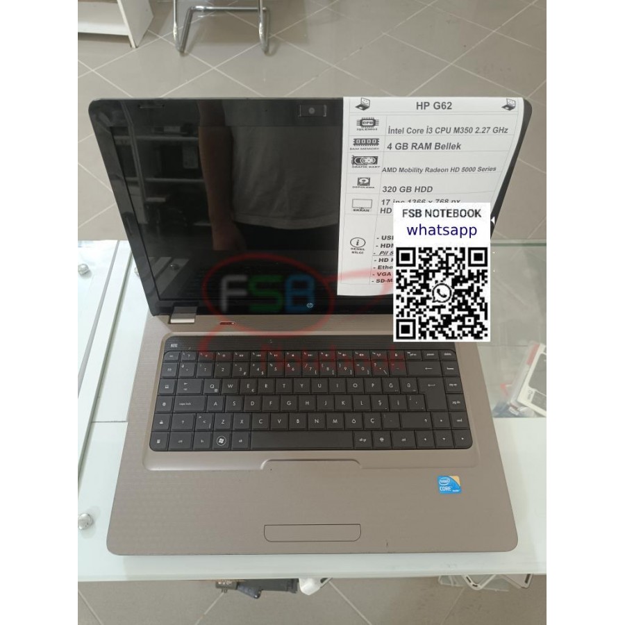 HP G62 İ3 320 GB HDD 4 GB RAM 2. el Notebook