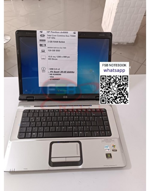 HP PAVİLİON DV6000 SSDLİ 2. el LAPTOP