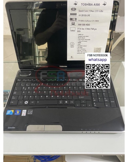 Toshiba Satellite A500 İntel Core 2 Duo 4 GB RAM 2. el Notebook