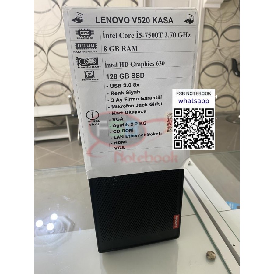 LENOVO V520 İ5 7.Nesil 8 GB RAM 128 GB SSD 2. el KASA