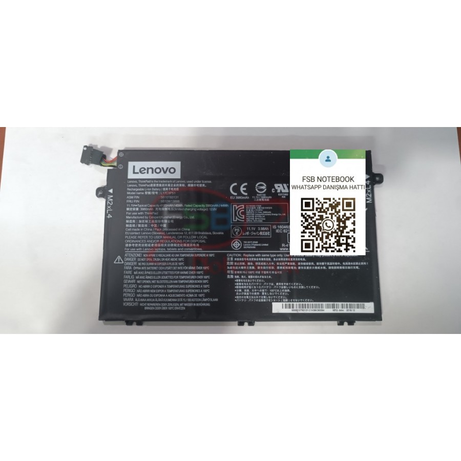 Lenovo Thinkpad E15 GEN1 E14 GEN1 Orijinal L17M3P51 L17L3P51 01AV446 01AV445 SB10K97606 Batarya L17C3P51 2.EL