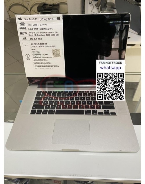 MacBook Pro Retina 15'' A1398 2012 i7 CPU 8 GB RAM 256 GB SSD 2. el