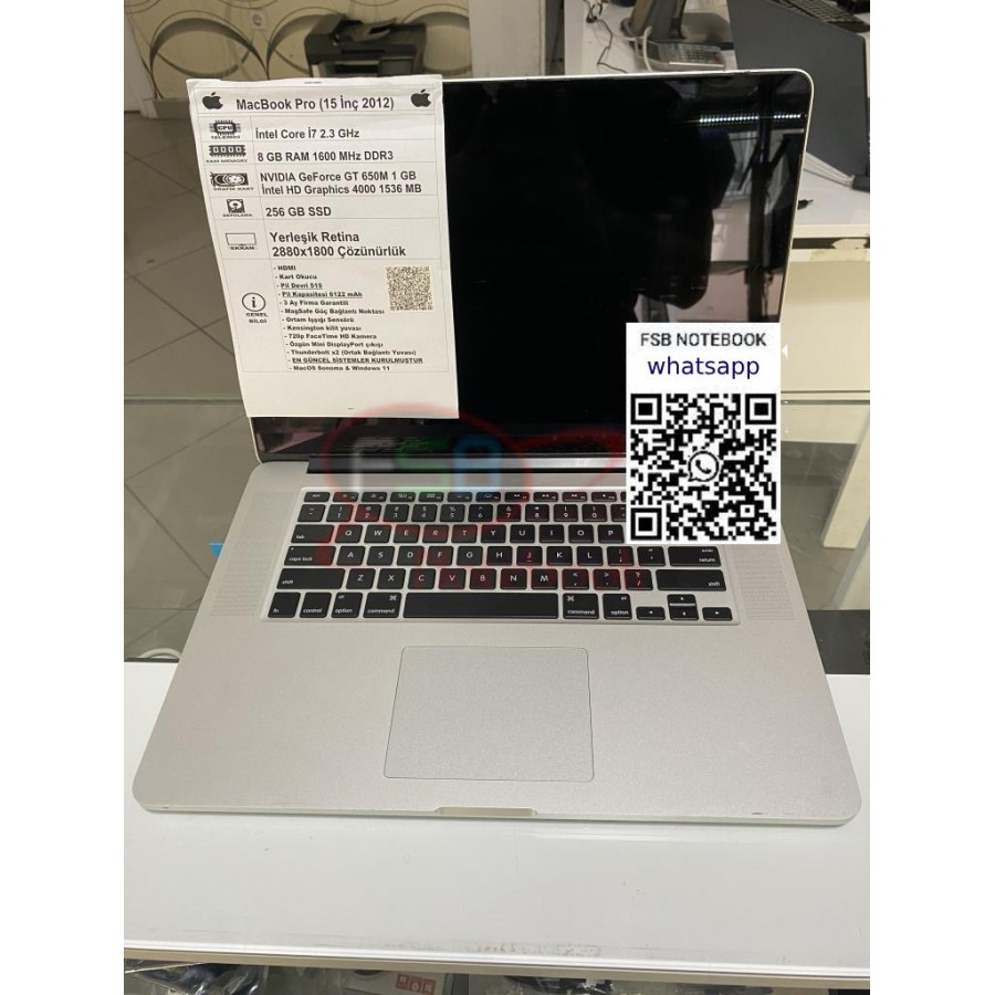 MacBook Pro Retina 15'' A1398 2012 i7 CPU 8 GB RAM 256 GB SSD 2. el