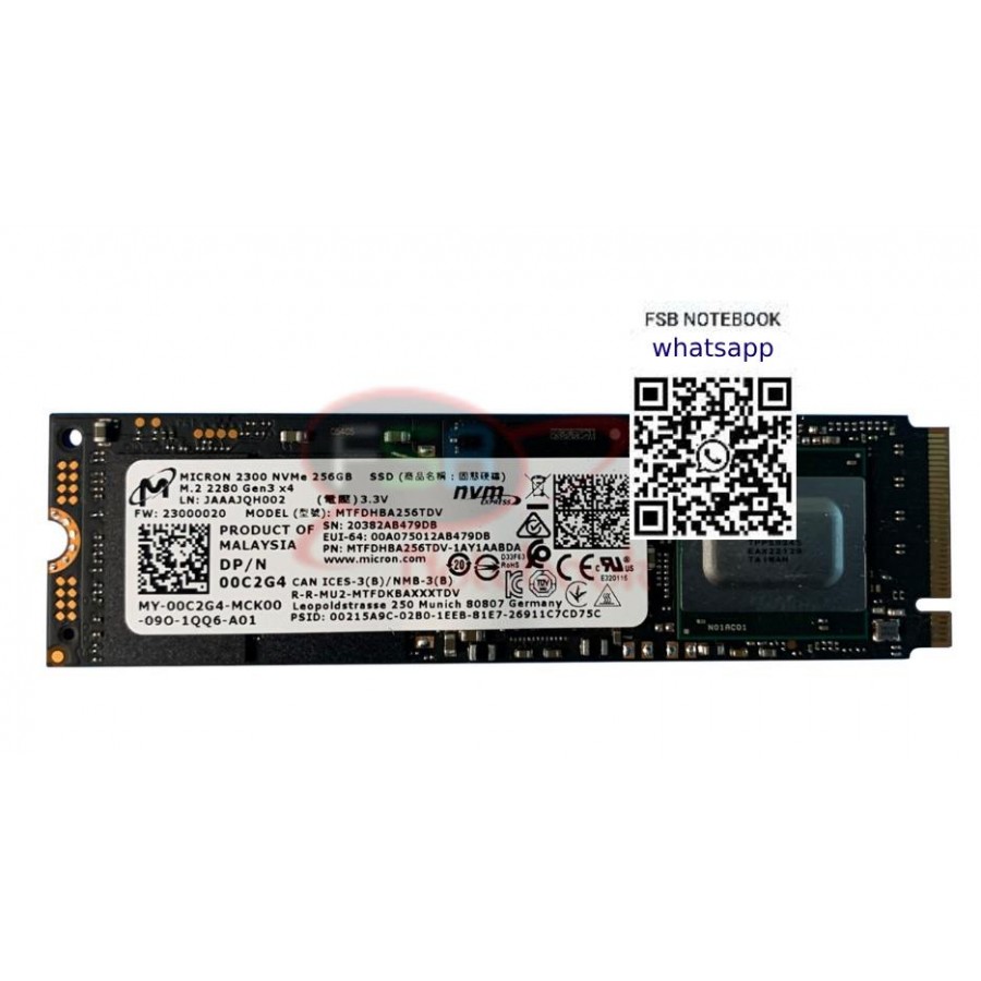 Micron 2300 MTFDHBA256TDV 256GB M.2 Nvme SSD ( 2.EL )