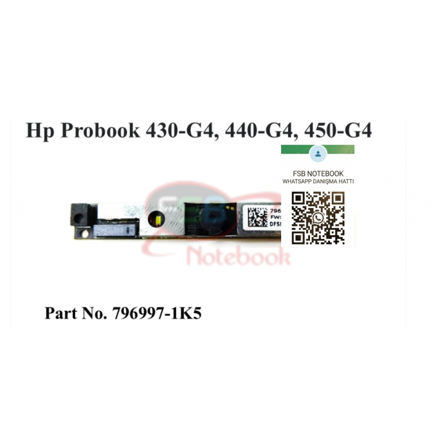 P ProBook 450 G4 , 455 G4 Orijinal NoteBook Dahili Kamera Webcam (796997-2L5 , DFSMK018544CC4) 10 Pin