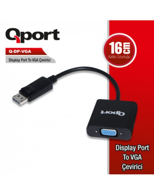 QPORT Q-DP-VGA DP TO VGA ÇEVİRİCİ