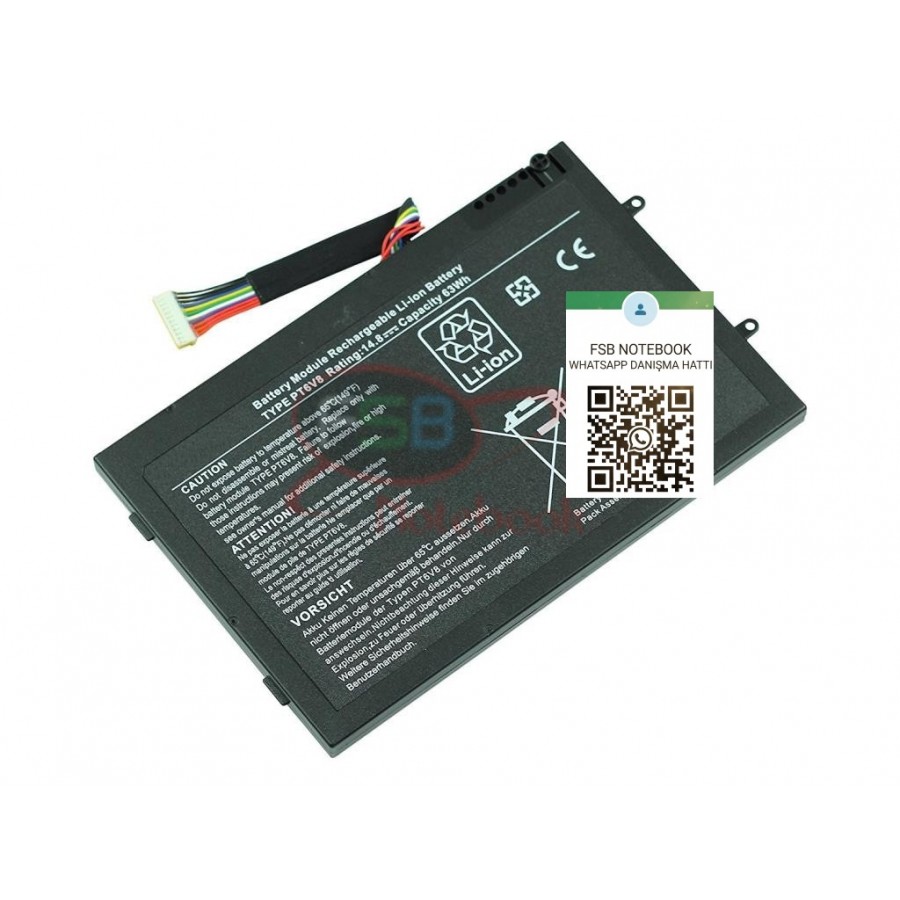 RETRO Dell Alienware M11x R2, M14x R2, PT6V8 Notebook Bataryası