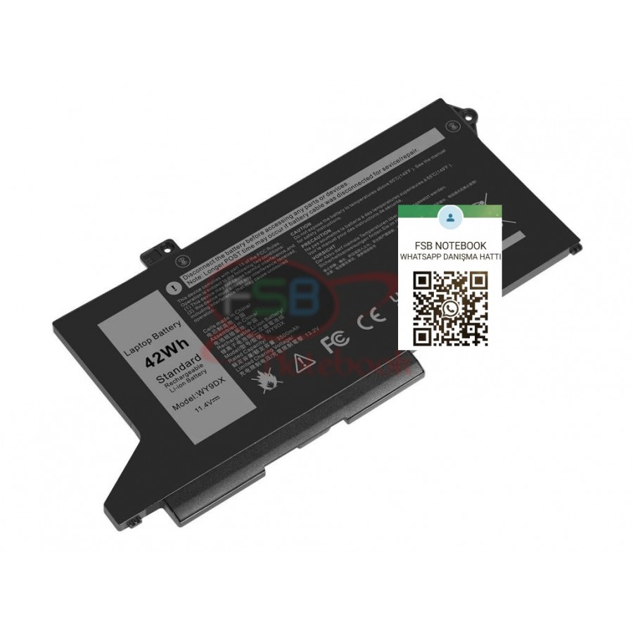 RETRO Dell Latitude 5520, WY9DX Notebook Bataryası - Ver.1 - 3 Cell