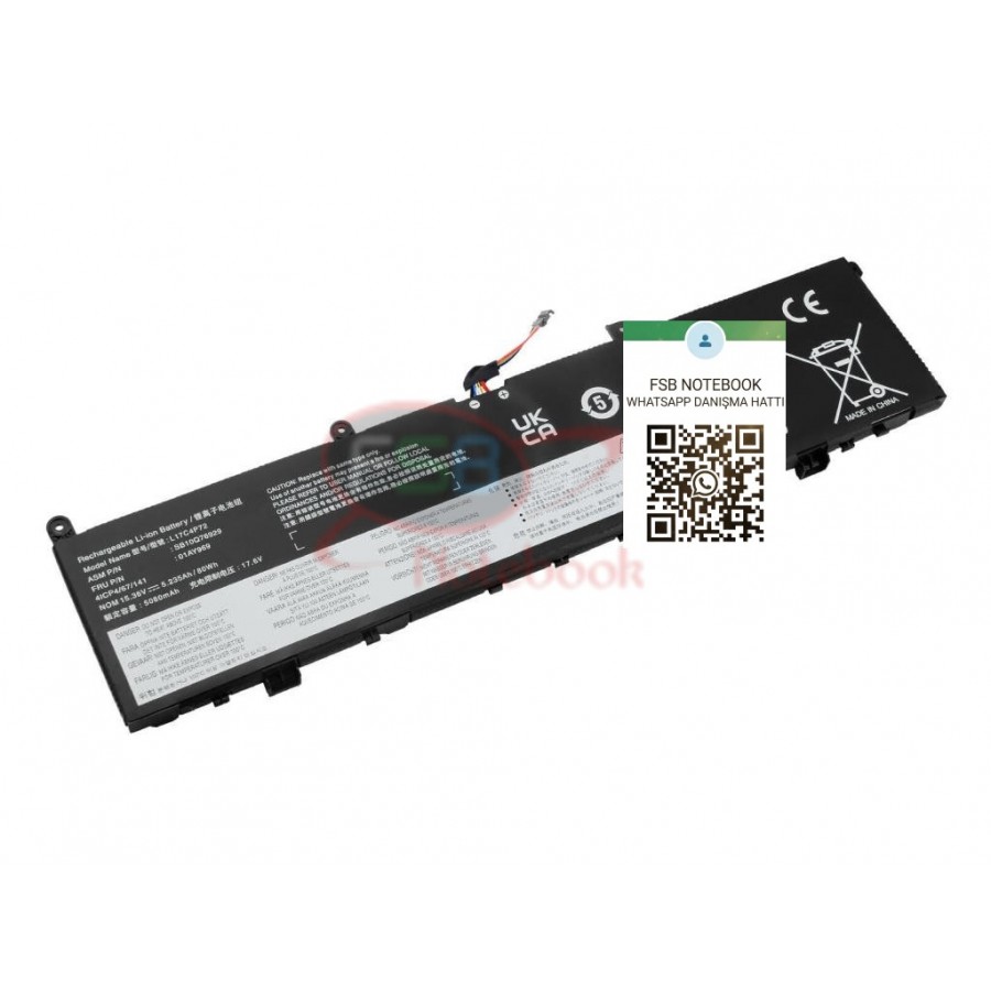 RETRO Lenovo ThinkPad P1 Gen1, L17C4P72 Notebook Bataryası