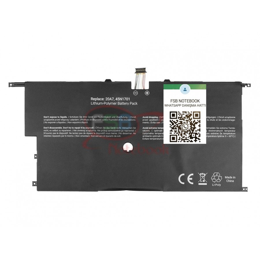 RETRO Lenovo ThinkPad X1 Carbon Gen3 00HW003 Notebook Bataryası