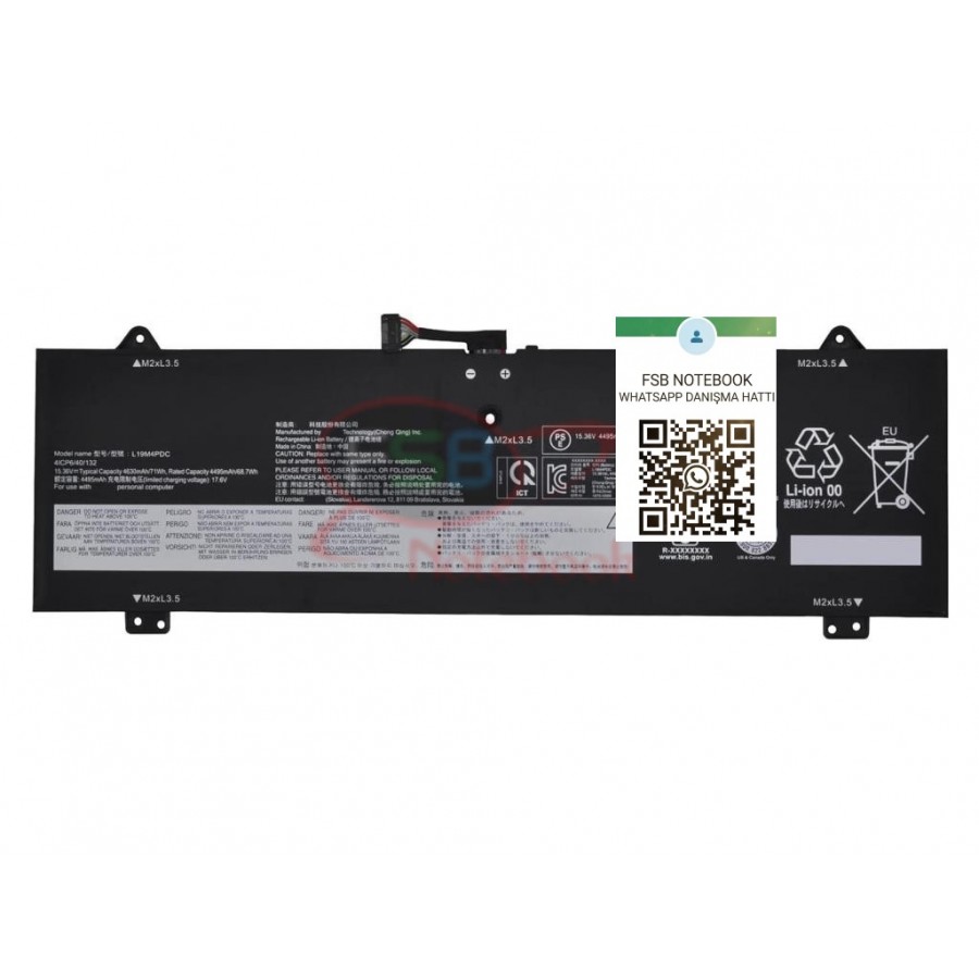 RETRO Lenovo Yoga 7-14ITL5, L19M4PDC Notebook Bataryası
