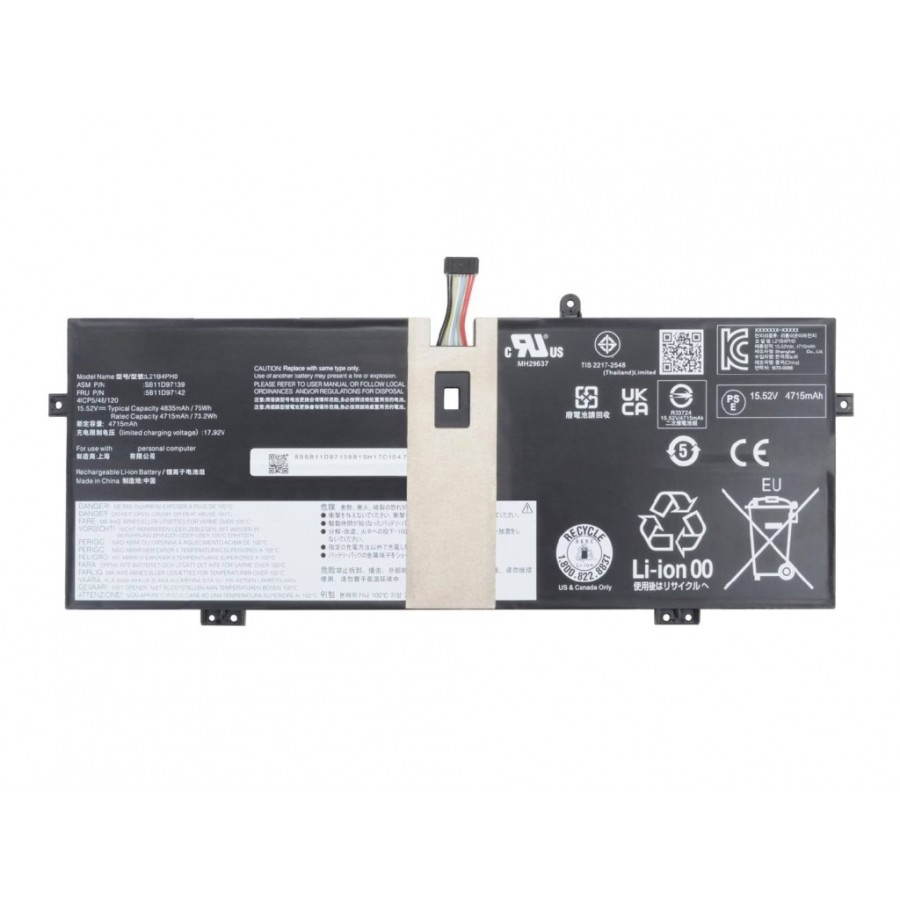 RETRO Lenovo Yoga 9-14IAP7, L21B4PH0 Notebook Bataryası