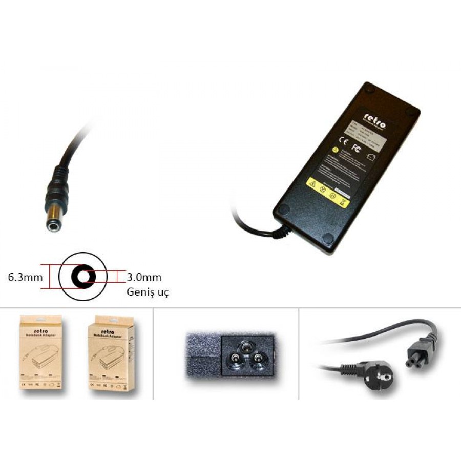 PA3290E-1ACA 19V 6.3A 120W Geniş Uç Notebook Adaptör RPA-AC071 PA3290E-1ACA 19V 6.3A 120W Geniş Uç Notebook Adaptör RPA-AC071