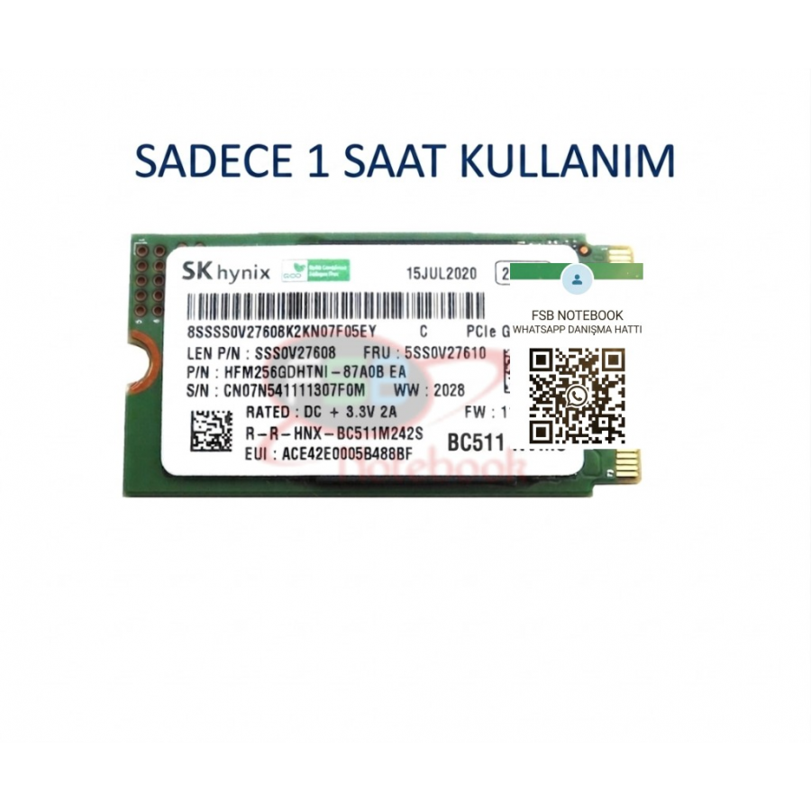 256 GB NVME SSD HARDDİSK 2.EL UYGUN FİYATLI